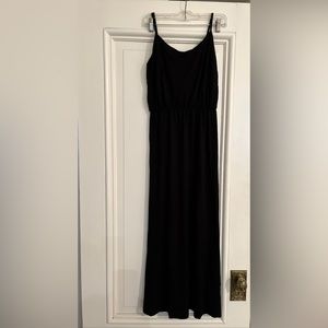 NEW. GAP WOMEN BLACK MAXI SPAGHETTI STRAP DRESS SIZE SMALL RETAIL $79
